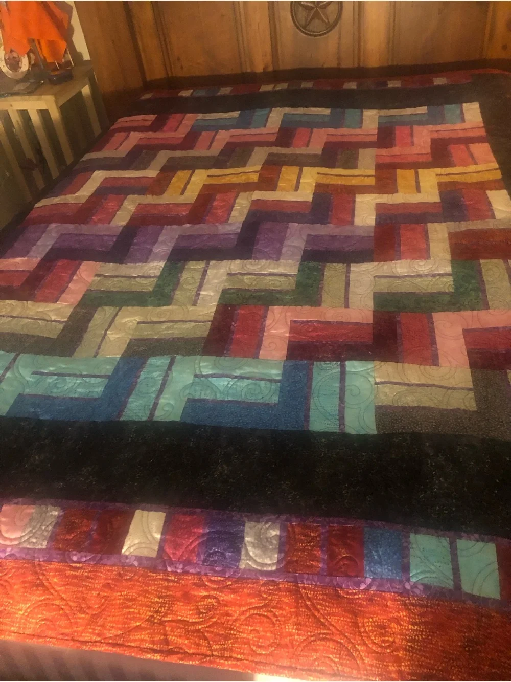 HAND PIECED  - ONE OF A KIND Multicolor Patchwork Quilt